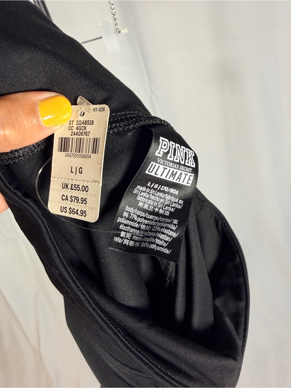 Victoria's Secret PINK NYC Leggings Black Graphic Logo Rare Flagship Exclusive - Picture 4 of 4